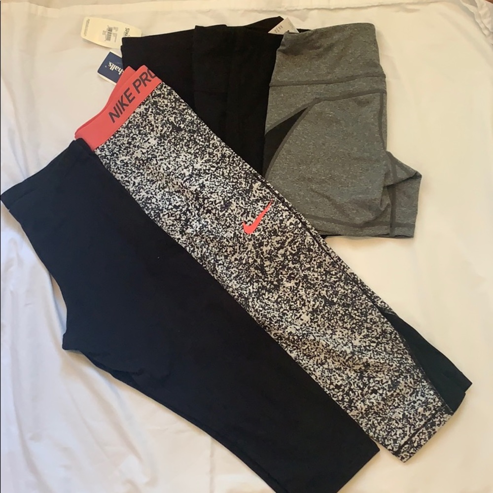 Bundle of athletic biker shorts and leggings